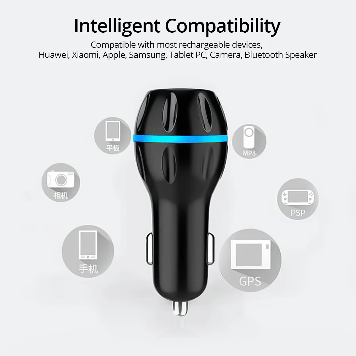 Ankndo устройство для автомобиля с двумя портами USB Зарядное устройство QC3.0 QC2.0 Быстрая зарядка 2-Порты и разъёмы телефона автомобиля-Зарядное устройство Автомобильный адаптер USB 5V3. 1A Универсальный автомобильный адаптер для зарядного устройства