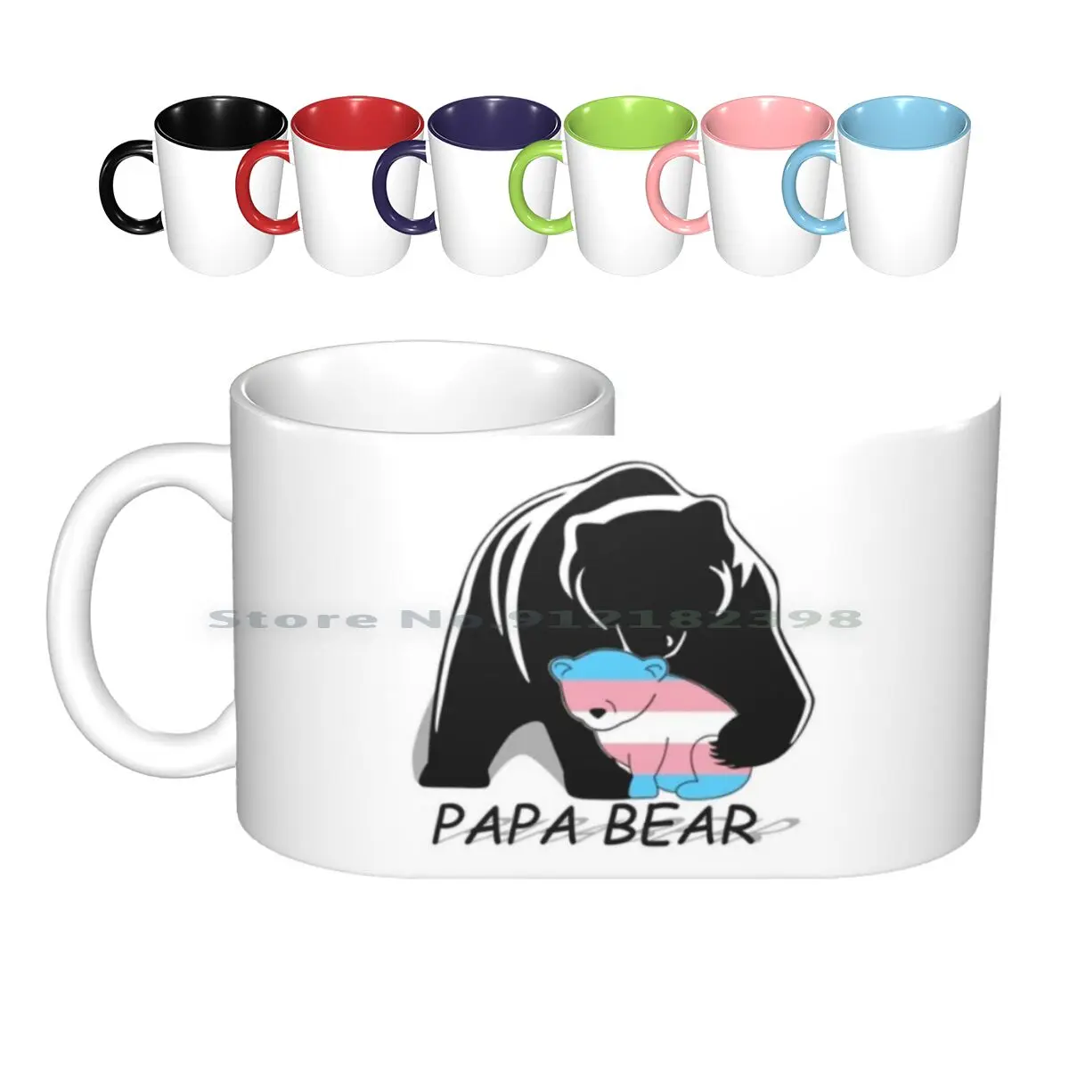 Pride Papa Bear Ceramic Mugs Coffee Cups Milk Tea Mug Mama Bear Papa Bear Pride Pride Bear Papa Bear Creative Trending Vintage