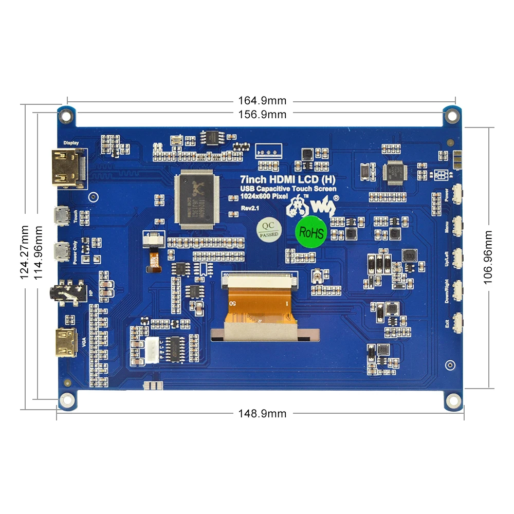 7 дюймов сенсорный экран raspberry 1024x600 ips емкостный ЖК-дисплей сенсорный экран совместим с различными системами мульти мини-ПК Raspberry Pi