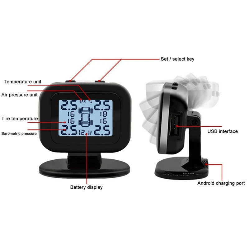 Новый Q2 Автомобильный беспроводной внешний датчик TPMS USB автоматическая система