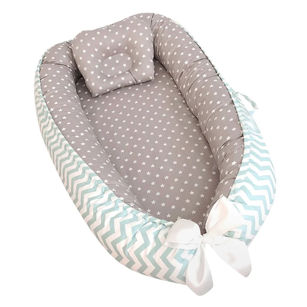 Детская кроватка с подушкой портативная для путешествий хлопковая Колыбель