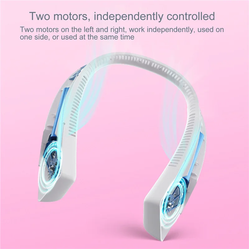 

Leafless Hanging Neck Fans Air Cooler Wearable Neckband Fans Mini Bladeless Fan Neck Fan USB Rechargeable Fan Mute Sports Fans
