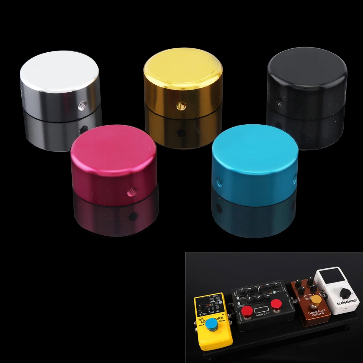 

Aluminum Alloy Electric Guitars Pedal Foot Nail Cap Head Switch Knob Anti-scratch 5 Colors Optional
