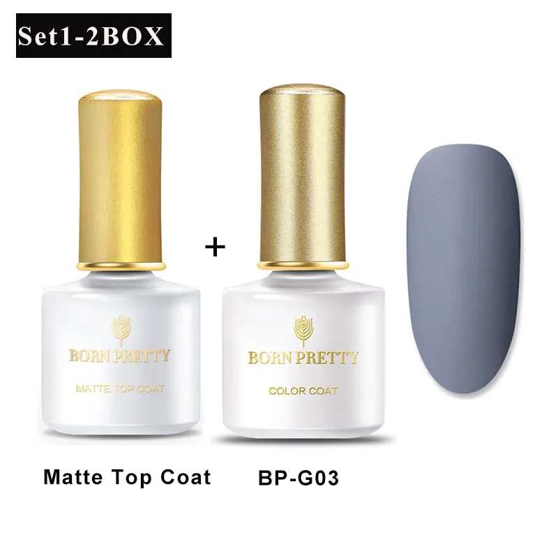 Set 1 BORN PRETTY, 60 цветов, Матовый УФ-гель для ногтей, 6 мл, чистый цвет для ногтей, матовое верхнее покрытие, впитывается, Гель-лак для ногтей, маникюрный лак - Цвет: Set 1