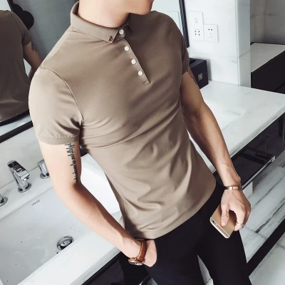 

Summer men's business casual short sleeve t-shirt 2914