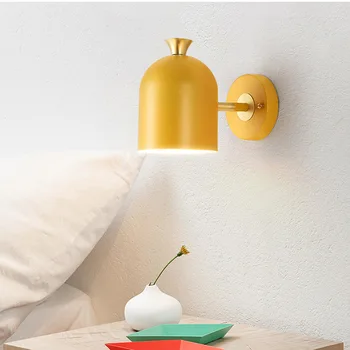 New Pastoral Wrought Iron Wall Lamp Nordic Bedroom Macaron Lamp Simple Creative Wall Lamp Combination Set Indoor Light