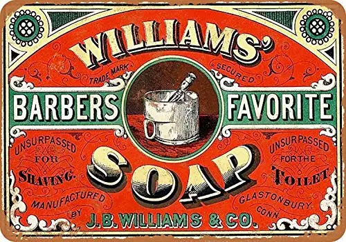 

12 x 16 Metal Sign - Williams' Barbers Favorite Soap - Vintage Wall Decor Art
