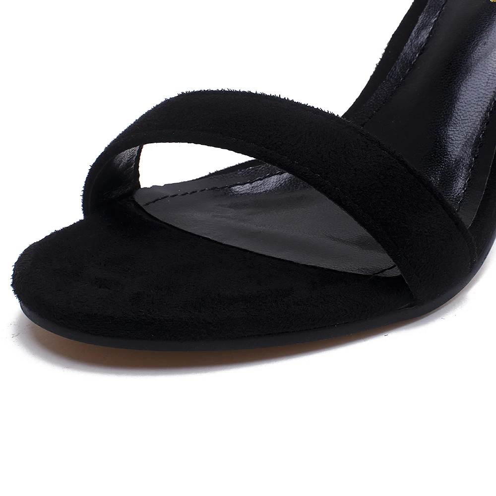 Женские босоножки с ремешком на лодыжке Летняя обувь открытым носком Высокий