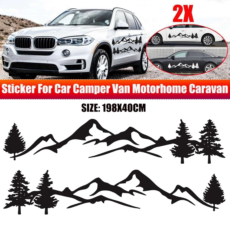 

RV Motorhome Universal Body Sticker DIY Tree Mountain Scene Forest Graphic Decal Sticker Decoration for Caravan Trailer