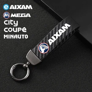 New Carbon Fiber Car Styling Keychain 4s Shop Fine Gift Key Ring For AIXAM Mega e-AIXAM MINAUTO EMOT