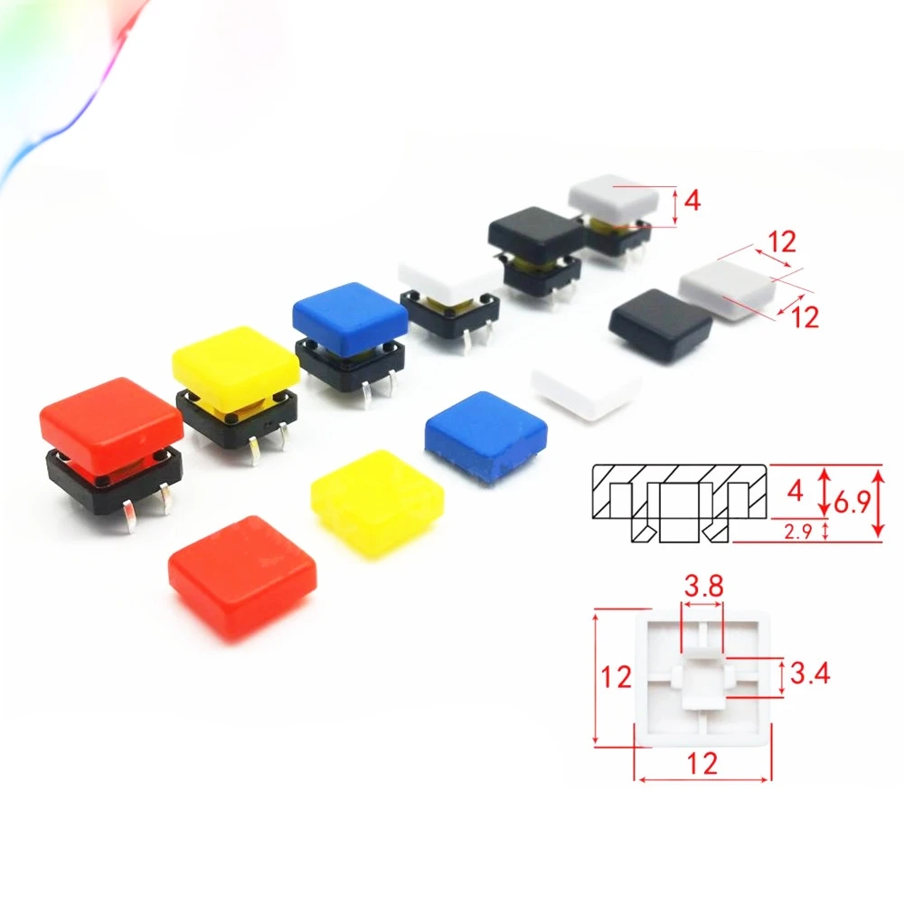 50 шт. Бесплатная доставка A14 короткая ножка квадратная кнопка переключения
