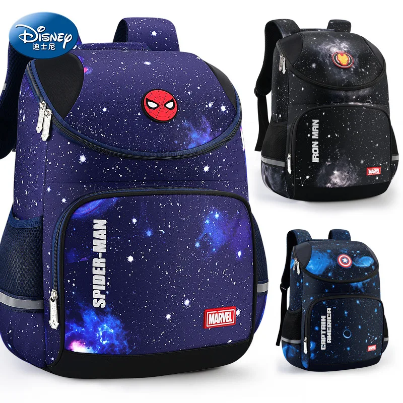 Authentic Disney Captain America Schoolbag Children's Lightweight Backrest Ultralight Elementary School Pupils Backpack Men