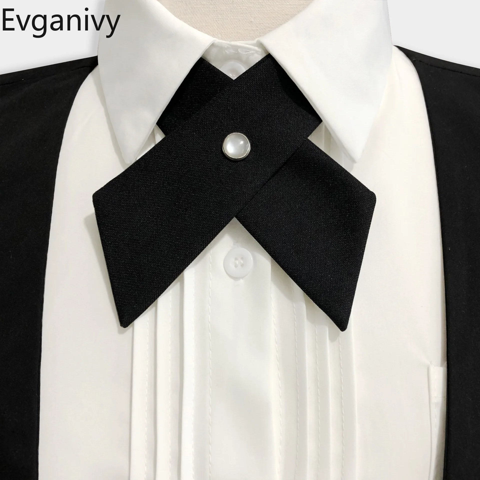 

New Cross Bow Tie Men and Women Occupation Accessories Fashion Collar Flower Handmade Detachable Collar Lapel Shirt False Collar