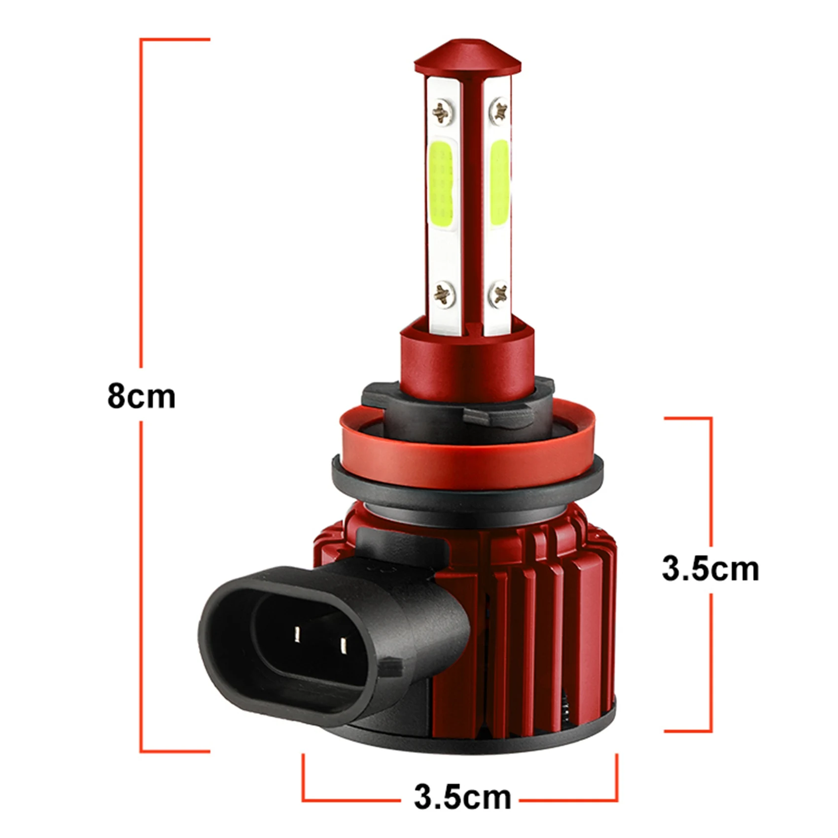 

4X Combo H7+H11 Led Headlight Conversion Kit High Low Beam Bulbs 8000K 4-Sides