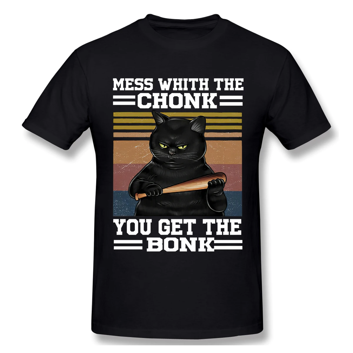 

Винтажная женская футболка Chonk Cat беспорядок с котом Bonk