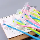 50 шт. симпатичная Корейская гелевая ручка девушка сердце цвет мягкий силиконовый цветок студенты с черной иглой канцелярские принадлежности для творчества ручка гелевые ручки