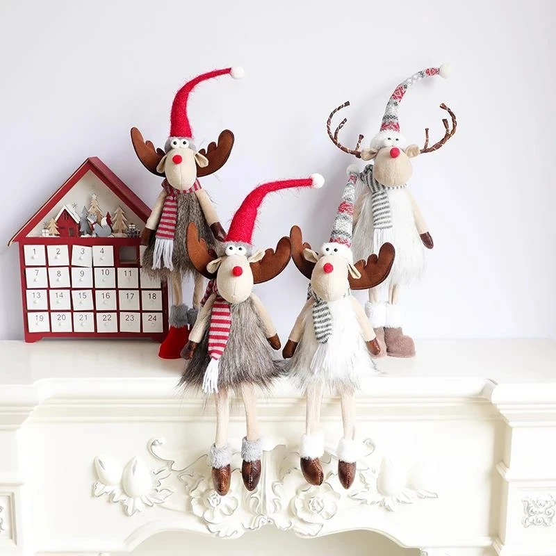 large standing elk doll with lights christmas gift for kid christmas elk doll reindeer navidad ornaments christmas home decor free global shipping