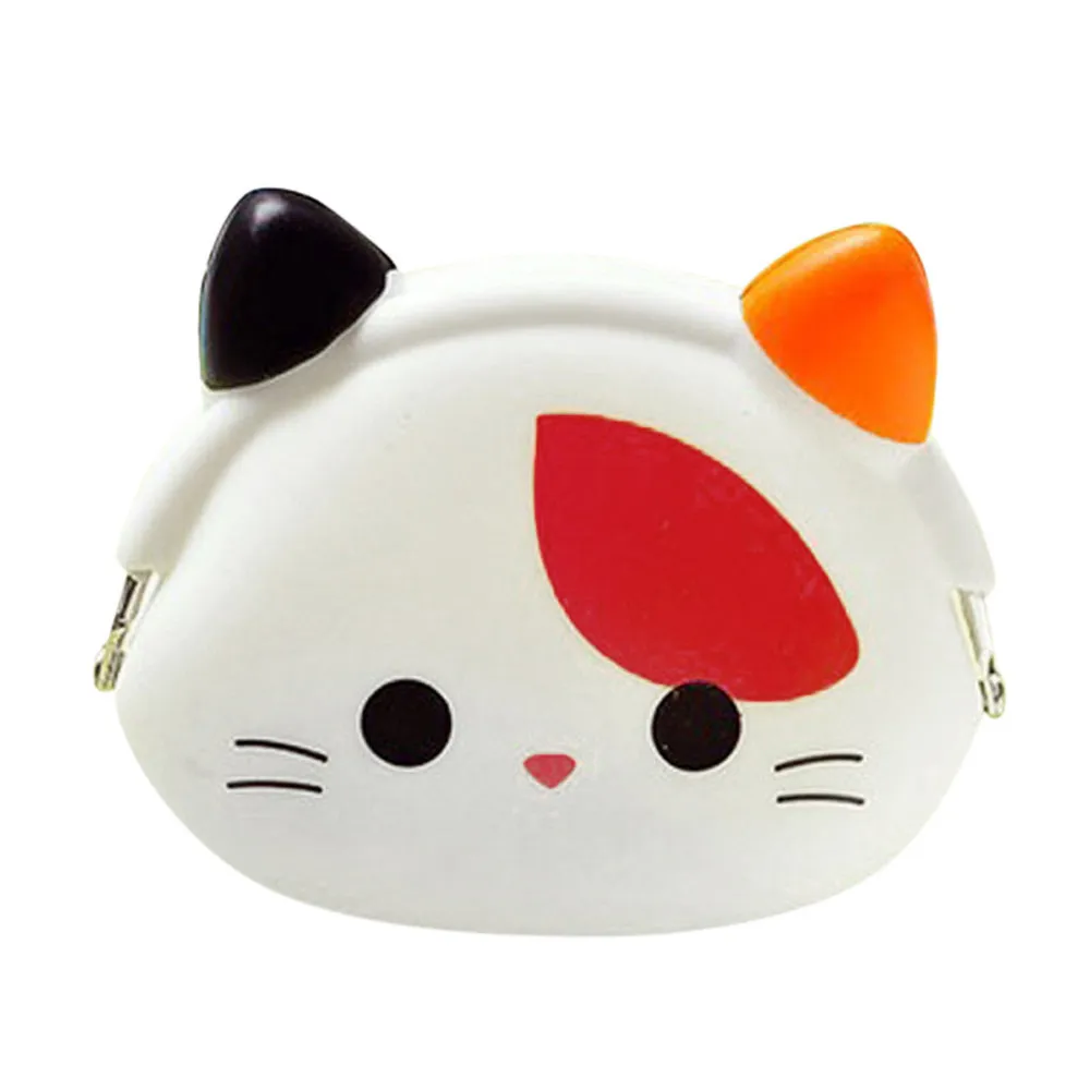 Мини-кошелек мягкая поверхность застежка Женская мультяшная силиконовая сумка