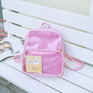 Pink Harajuku прозрачный Ita женские рюкзаки ПВХ желе конфеты прозрачный школьный рюкзак повседневные подростковые девочки Ita сумки для школы Bolsa - Цвет: Pink