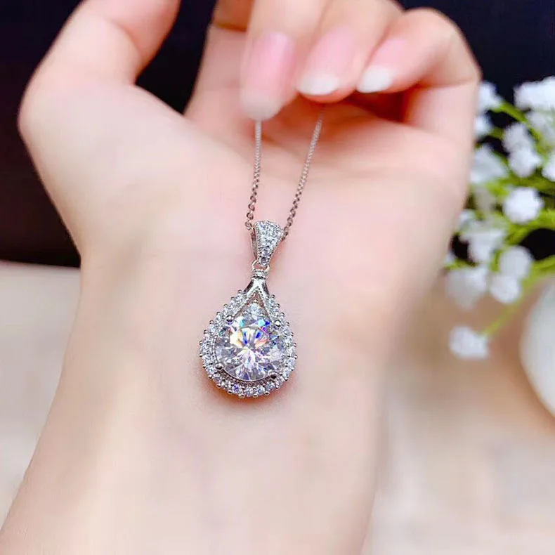 

Hip Hop Rock Moissanite Jewelry S925 Sterling Silver color Gemstone Pendant Women Femme Mujer Silver 925 Jewelry Pendants