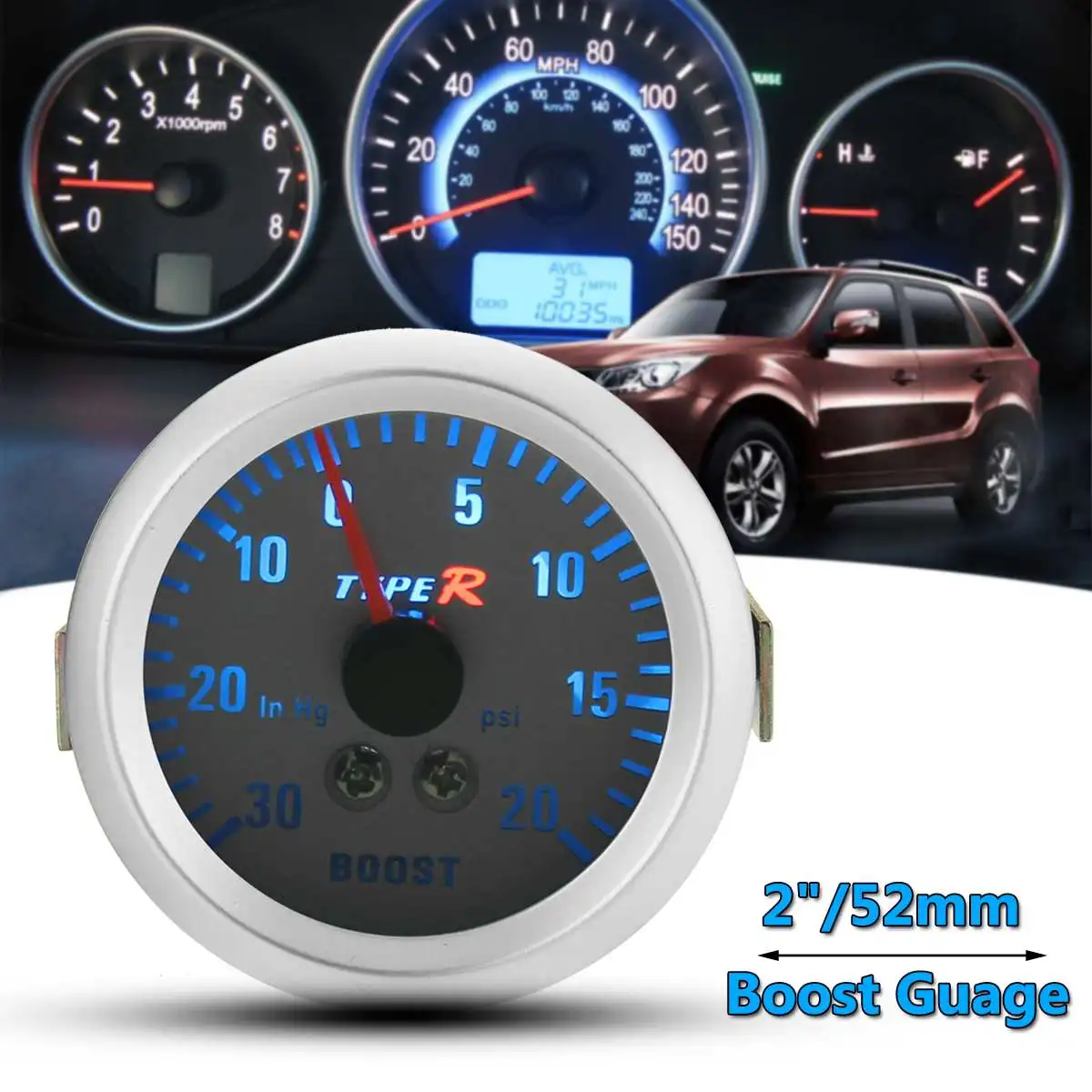 Горячая Новинка 2 дюймов 52 мм 20 PSI автометр Phantom давление для указки Boost ВАКУУМНЫЙ