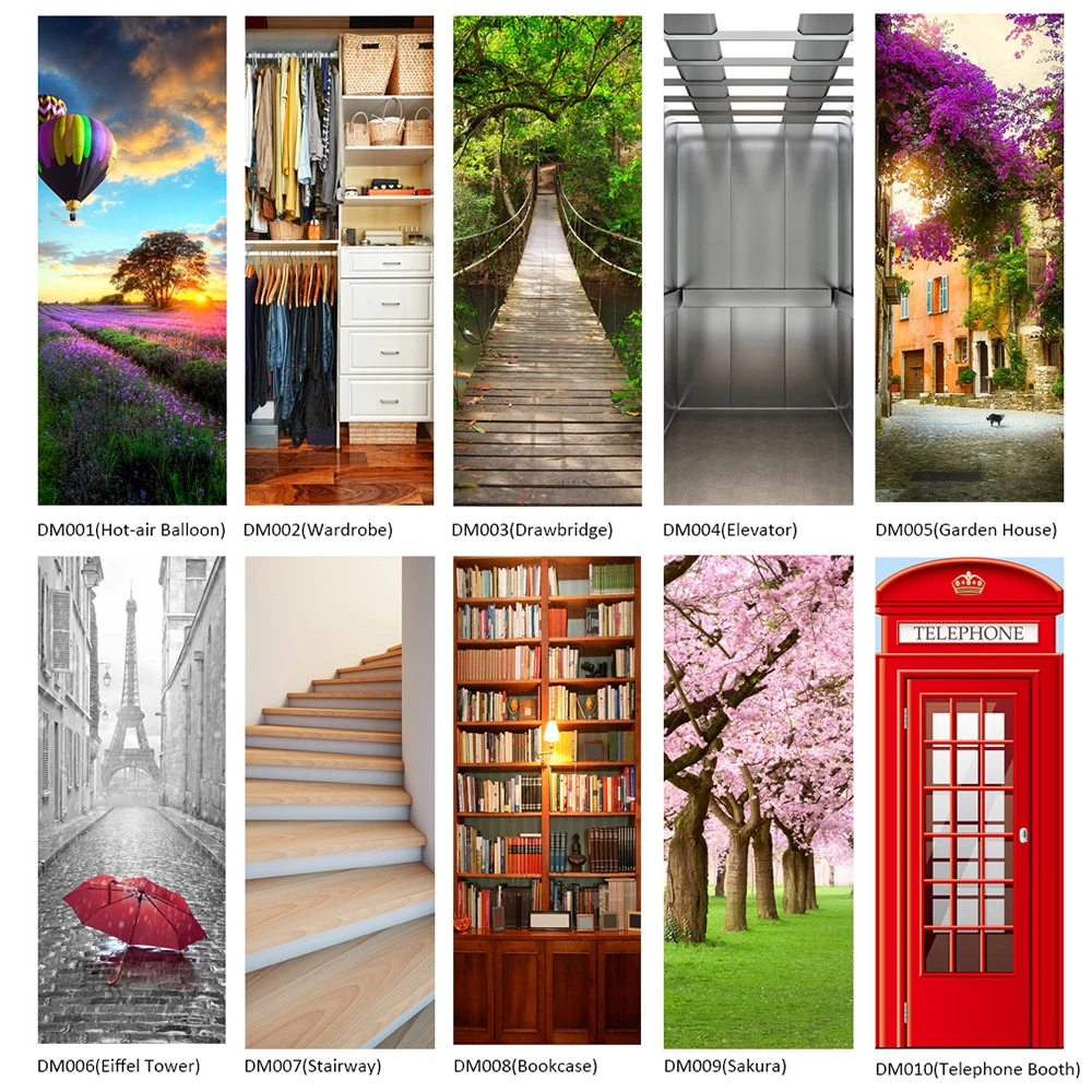 Деревянные двери обновление наклейка цветной калейдоскоп самоклеящаяся