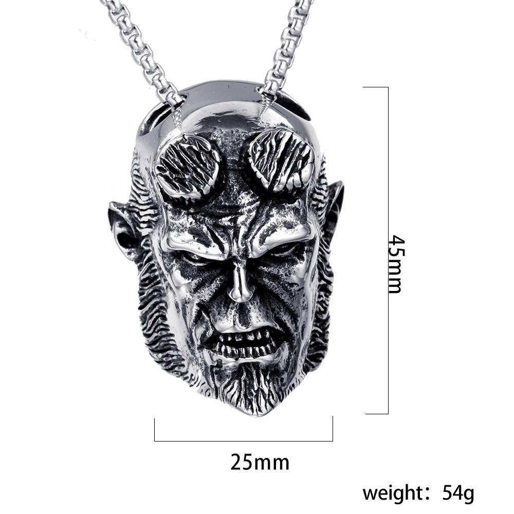 Кулоны из нержавеющей стали в стиле панк/хип-хоп ожерелье Хеллбой модная мужская