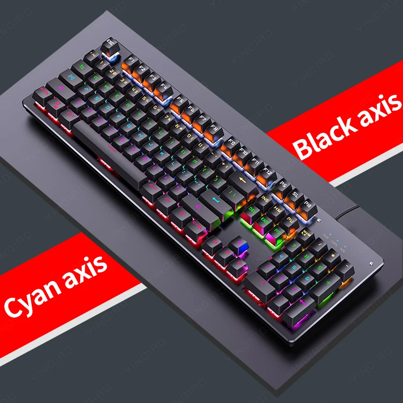 

104 key replaceable shaft real mechanical keyboard game green axis black axis wired USB keyboard