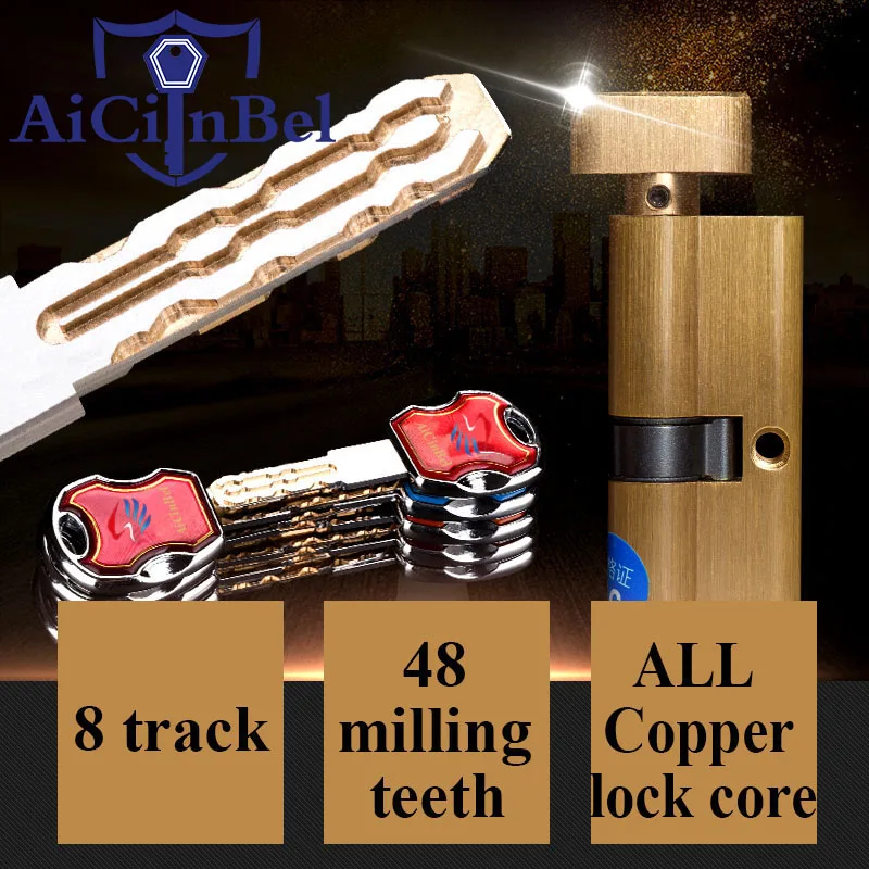 Европейский стандарт замок для спальни двери латунный цилиндр одиночный