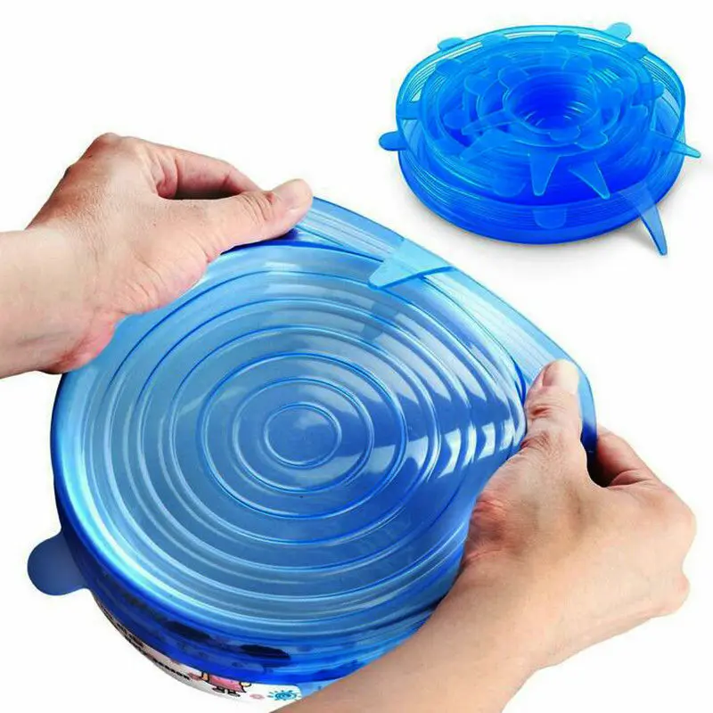 Универсальный силиконовый чехол для кухонной крышки 6 шт. в комплекте крышка