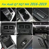 carbon fiber car inner gearshift air conditioning cd panel dashboard instrument cover trim car stickers for audi q7 sq7 4m