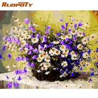 ruopoty picture daisy flowers diy painting by numbers home decoration hand painted oil painitng home wall art picture 40x50cm