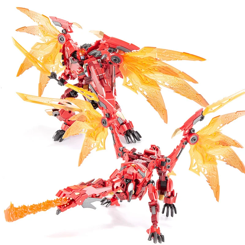 Экшн-фигурка Jinbao 8871 KO DX09 Red Fire Dragon King модель динозавра деформация автомобиля робот