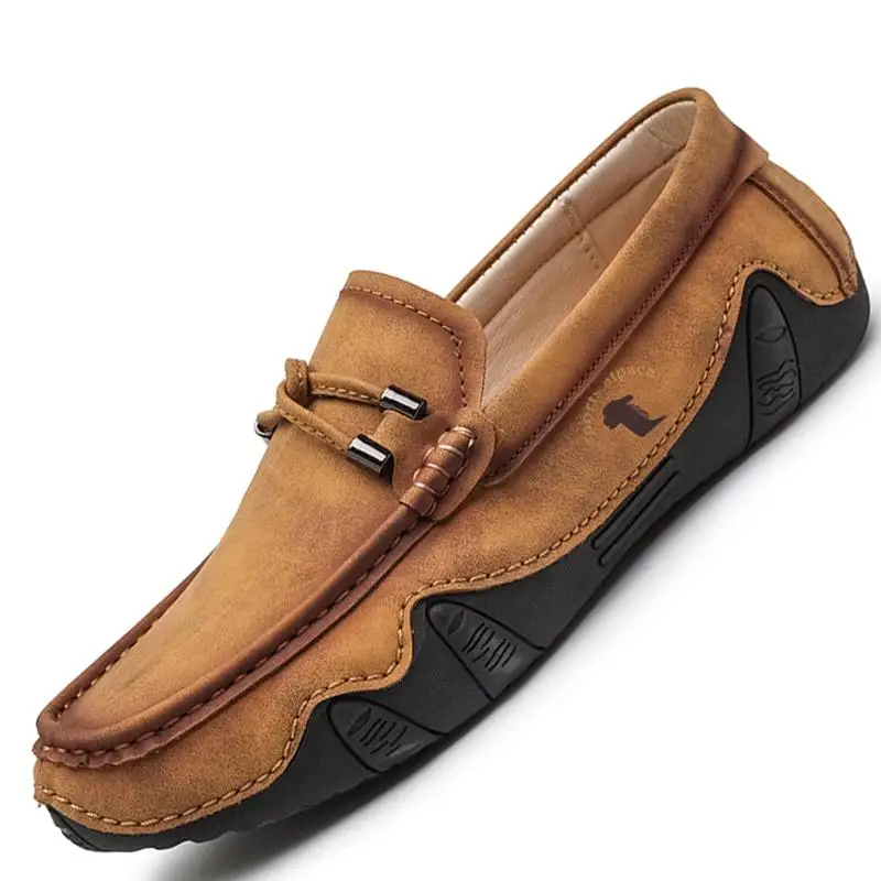 

Туфли мужские кожаные деловые, роскошные брендовые, повседневные Мокасины, мягкая дышащая обувь без застежки, лоферы на плоской подошве для...