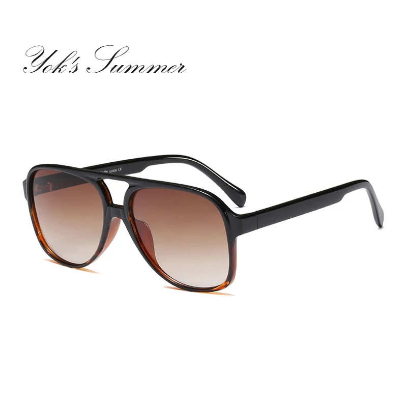 YOK'S Винтаж негабаритных пилот тени солнцезащитные очки для женщин мужчин UV400