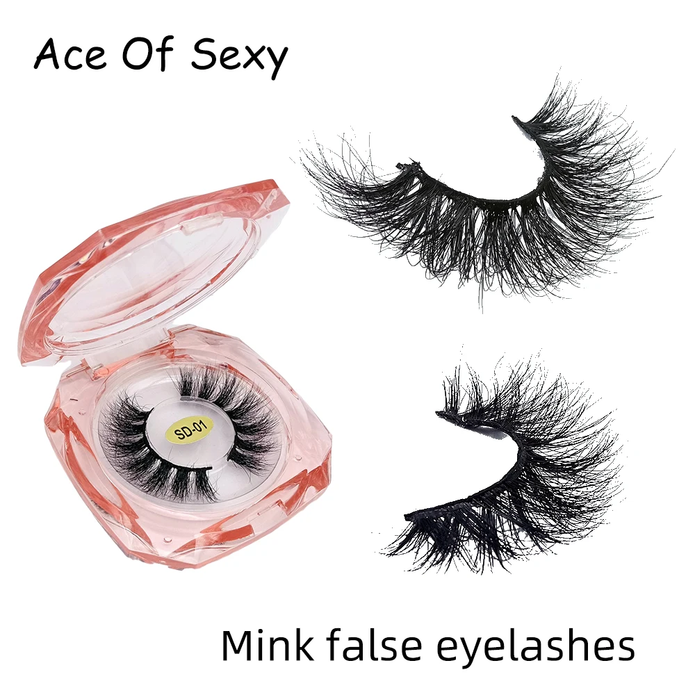 

Aceofsexy Mink Eyelashes 25mm Lashes Fluffy Messy 3D False Eyelashes Dramatic Long Natural Lashes Wholesale Makeup Mink Lashes