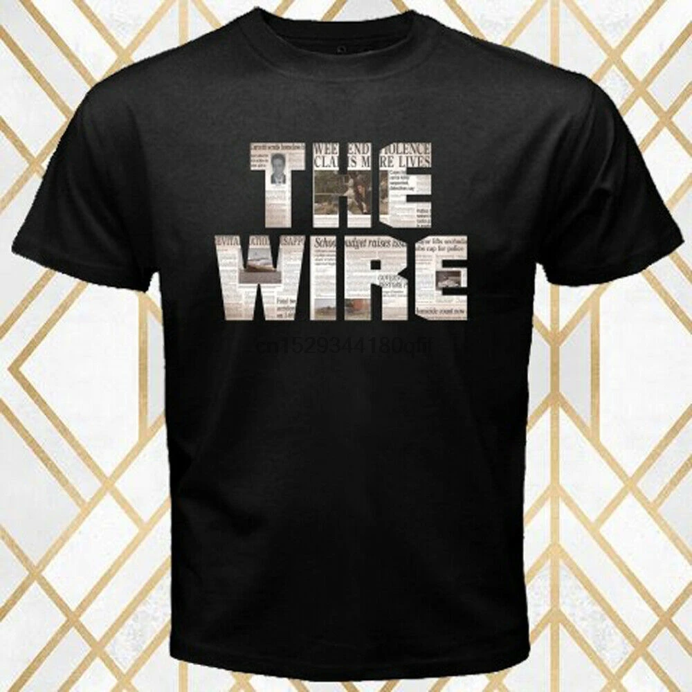 Мужская черная футболка с логотипом сериала THE WIRE TV размер S 3XL|Мужские футболки| |