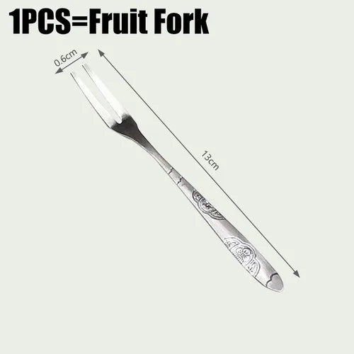 3 шт./1 шт. столовая посуда портативная ложка из нержавеющей стали с принтом вилка