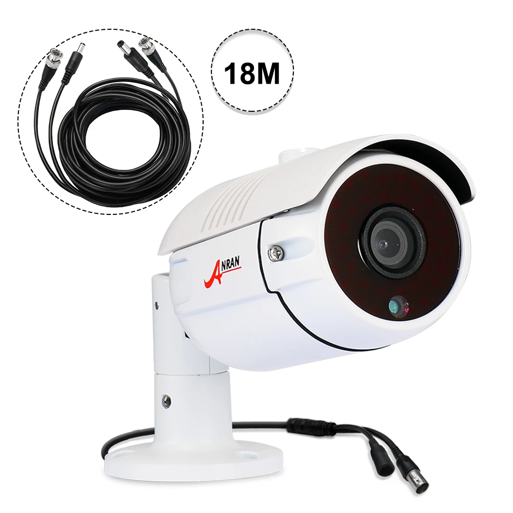 With 18m BNC Cable ANRAN AHD 2.0MP 1080P аналоговая HD камера безопасности IR-CUT 36 ИК светодиодов ночного видения наружная Водонепроницаемая камера - Цвет: With 18m BNC Cable