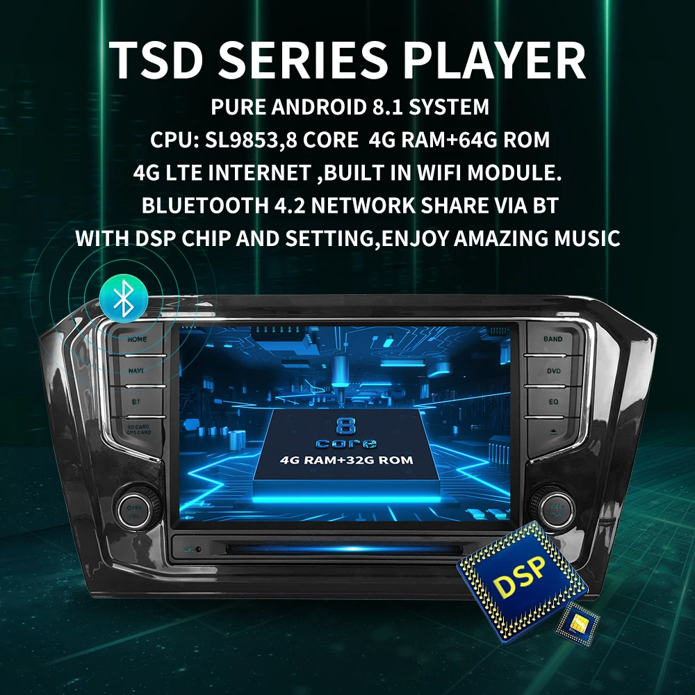 IPS сенсорный экран DSP звук Android 9 0 2 DIN 4g Lte радио для FIAT Palio GPS DVD плеер стерео