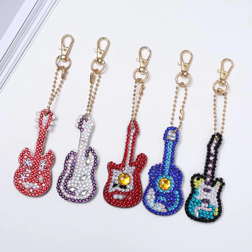 5 шт. DIY многообразный Алмазный брелок для ключей Подвеска гитары ключ с