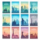 Картина на холсте с изображением Нью-Йорка, Лондона, Парижа, Сиднея, скандинавских путешествий, городов, пейзажей