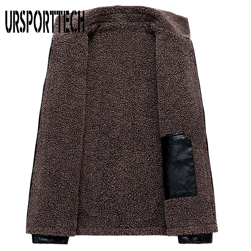 Мужская длинная куртка из ПУ кожи с искусственным мехом размеры до 7xl|Куртки