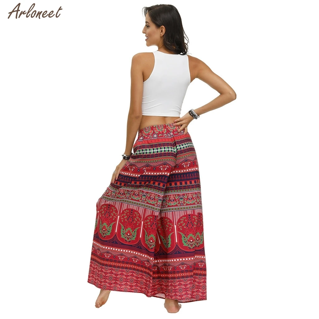

Women Men Bohemian Loose Yoga Travel Lounge Festival Beach Print Wide Leg Pants Women Pants Clothing New Fashion Summer 2020
