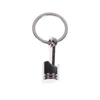 engine piston style silver keychain polished chrome creative car accessories model hot 41 53cm