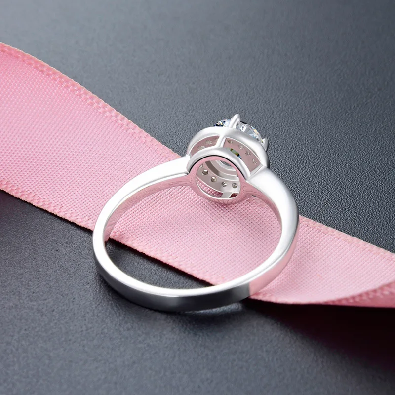Bague Ringen 925 пробы Серебряное кольцо на палец с кристаллами простые круглые обручальные кольца для женщин Оригинальные серебряные ювелирные изделия для помолвки