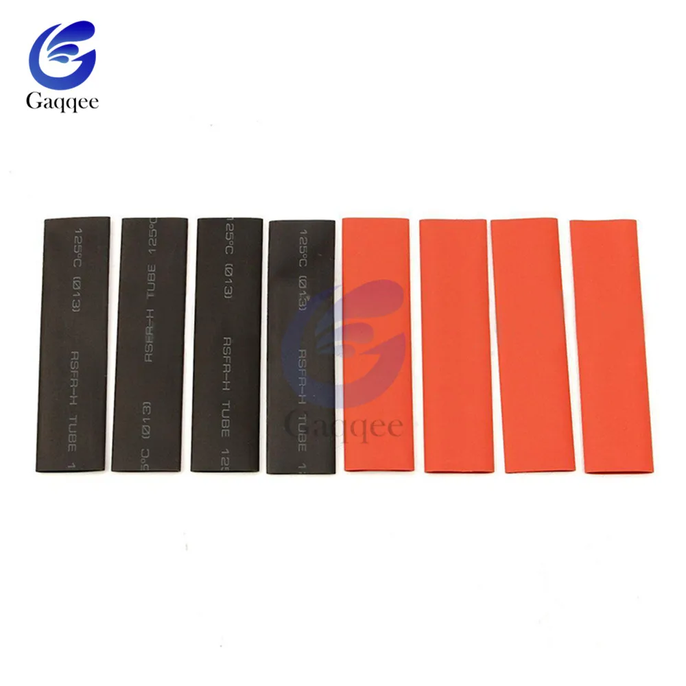 Термоусадочные трубки из полиолефина 2:1 красные черные 127 шт. в ассортименте