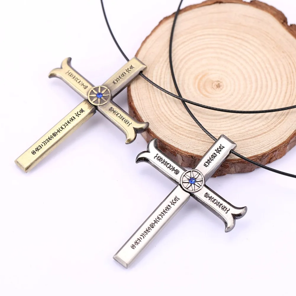 Ожерелье из аниме One Piece Dracule Mihawk Cross Sword Kogatana Чокер колье цинкового сплава для