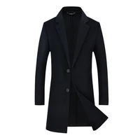 male wool coat autumn winter 2020 new style simple solid color business casual mid length lapel coat wool blends mens coats
