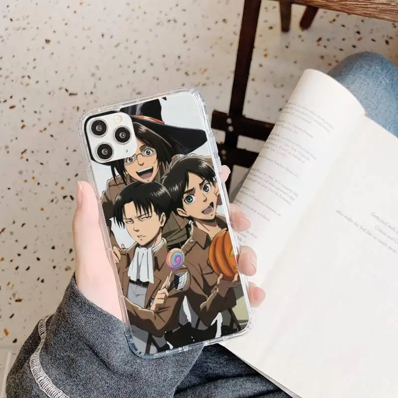 

Anime Japanese attack on Titan Phone Case Transparent soft For iphone 5 5s 5c se 6 6s 7 8 11 12 plus mini x xs xr pro max